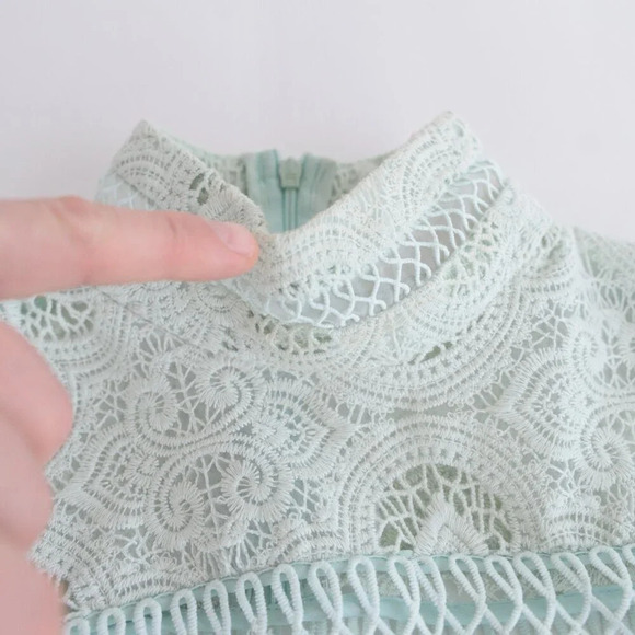 Zimmerman Rhythm Spiral Empire Dress Mint Green Lace & Chiffon Dress Size 0 - Picture 15 of 16